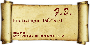 Freisinger Dávid névjegykártya